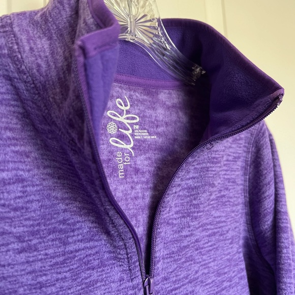 Made for Life Purple Marled Fleece Quarter Zip Long Sleeve Jacket Pullover M - Picture 7 of 13